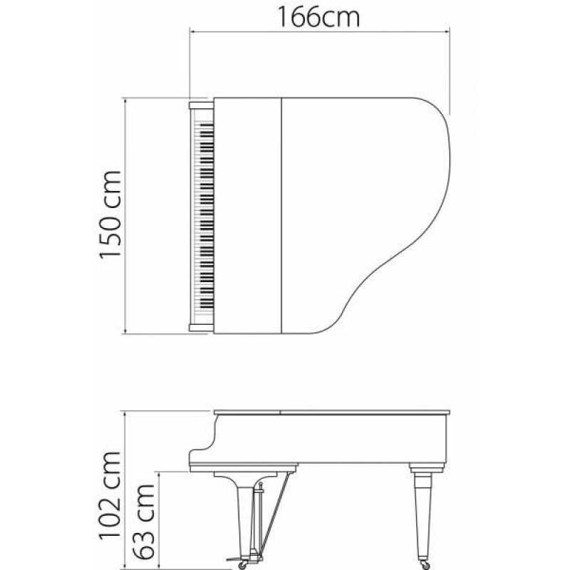 Kawai GL-30 Grand Piano in Ebony Polished Black (The 166cm /5’5″ GL30 is Made in Japan) - Image 3