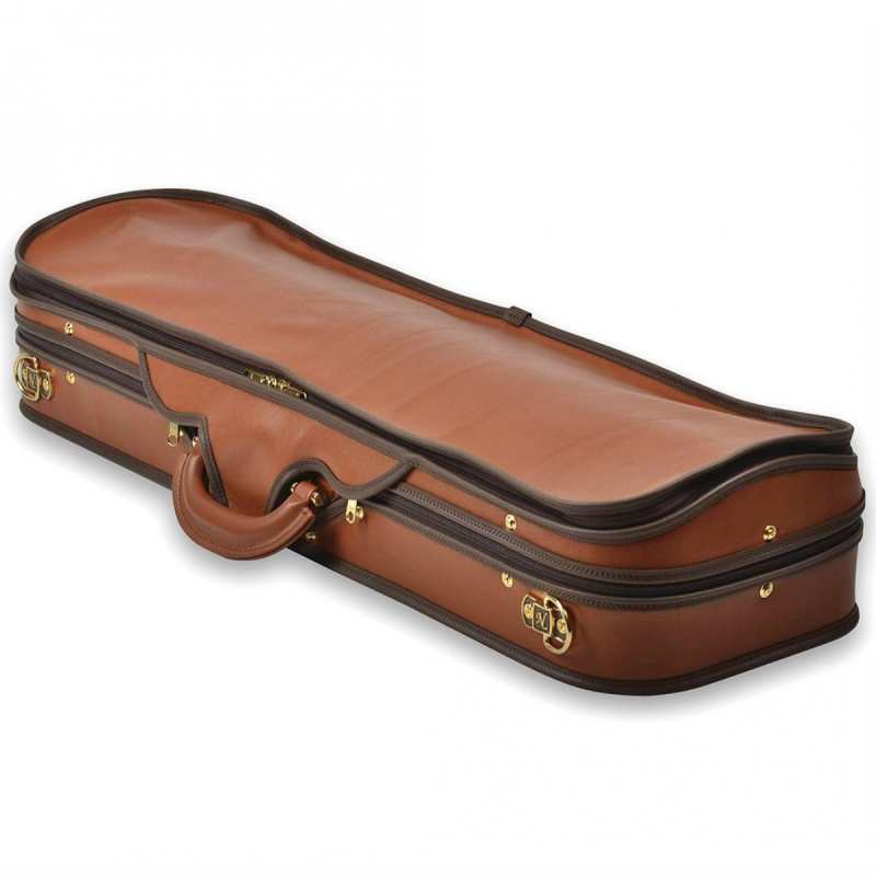 Negri Diplomat Violin Case with Cognac Brown Leather & Blue Interier (VC425-4/4) - Image 4