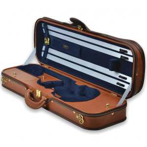 Negri Diplomat Violin Case with Cognac Brown Leather & Blue Interier (VC425-4/4)