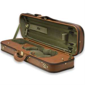 Negri Diplomat Violin Case with Cognac Brown Leather & Olive Interier (VC425-4/4)