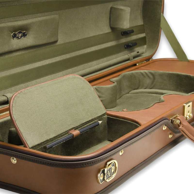 Negri Diplomat Violin Case with Cognac Brown Leather & Olive Interier (VC425-4/4) - Image 5