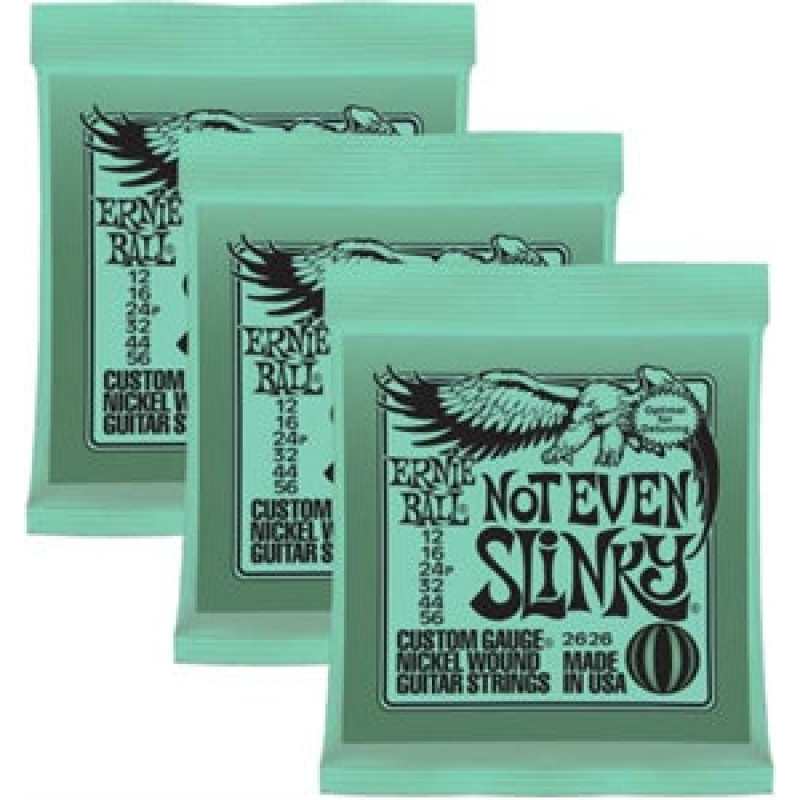 3 Sets of Ernie Ball 2626 Not Even Slinky Electric Guitar Strings 12-56