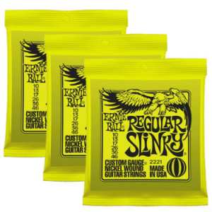 3 Sets of Ernie Ball 2221 Regular Slinky Electric Guitar Strings 10-46