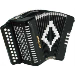 Scarlatti D/G 2-Row Diatonic Melodeon in Black with Strap & Case (GR42002)