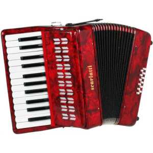 Scarlatti 12 Bass Accordion in Red Pearl Finish with Case & Straps (GR41001R)