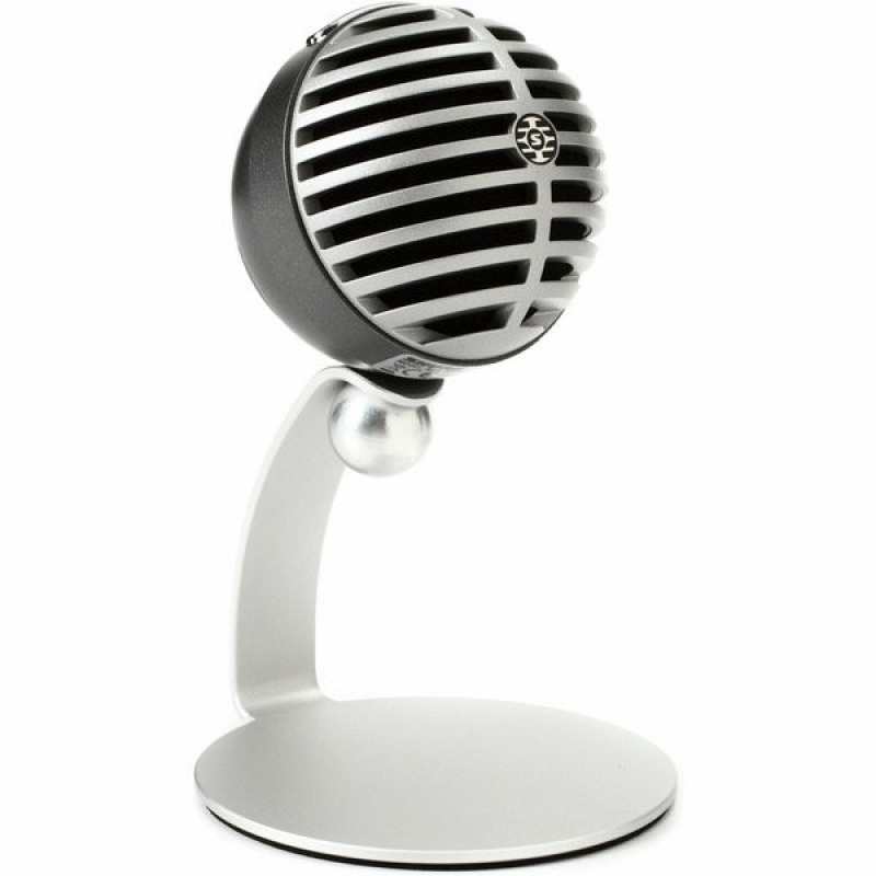 Shure MV5 Condenser Mic (iOS & USB) in Grey with Desktop Stand & Cables