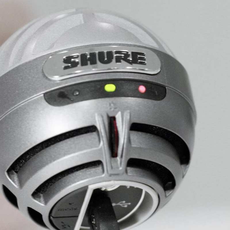 Shure MV5 Condenser Mic (iOS & USB) in Grey with Desktop Stand & Cables - Image 2