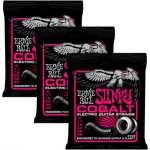 3 Sets of Ernie Ball 2723 Slinky Cobalt Electric Guitar Strings 9-42