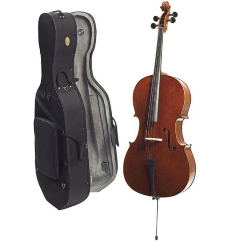 Stentor 1/2 Conservatoire Cello Outfit with Bow, Case & Rosin (1586E) - Image 4