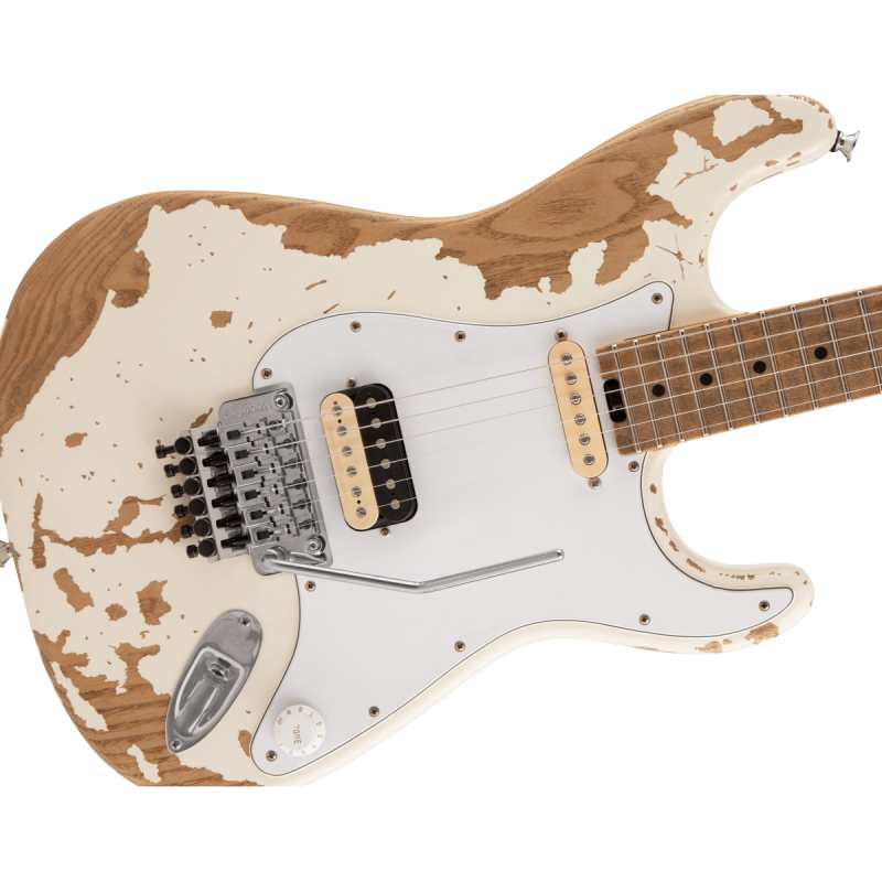 Charvel Henrik Danhage Ltd Ed Signature Pro-Mod So-Cal Style 1 HS FR M in White Relic with Hardshell Gig Bag (2966035855) - Image 4