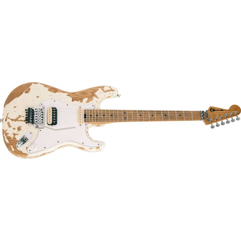 Charvel Henrik Danhage Ltd Ed Signature Pro-Mod So-Cal Style 1 HS FR M in White Relic with Hardshell Gig Bag (2966035855) - Image 2