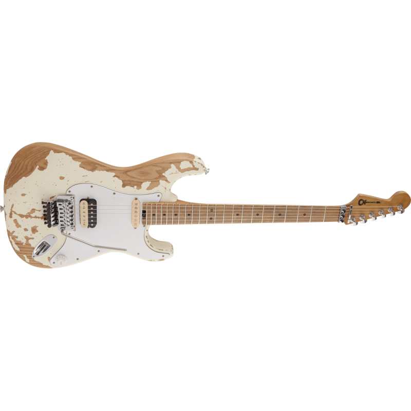 Charvel Henrik Danhage Ltd Ed Signature Pro-Mod So-Cal Style 1 HS FR M in White Relic with Hardshell Gig Bag (2966035855) - Image 7