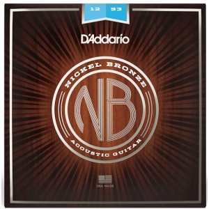 D'addario NB1253 Nickel Bronze Acoustic Guitar Strings 12-53