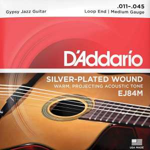 D’Addario EJ84M Gypsy Jazz Guitar Strings (Loop End, Medium Tension)