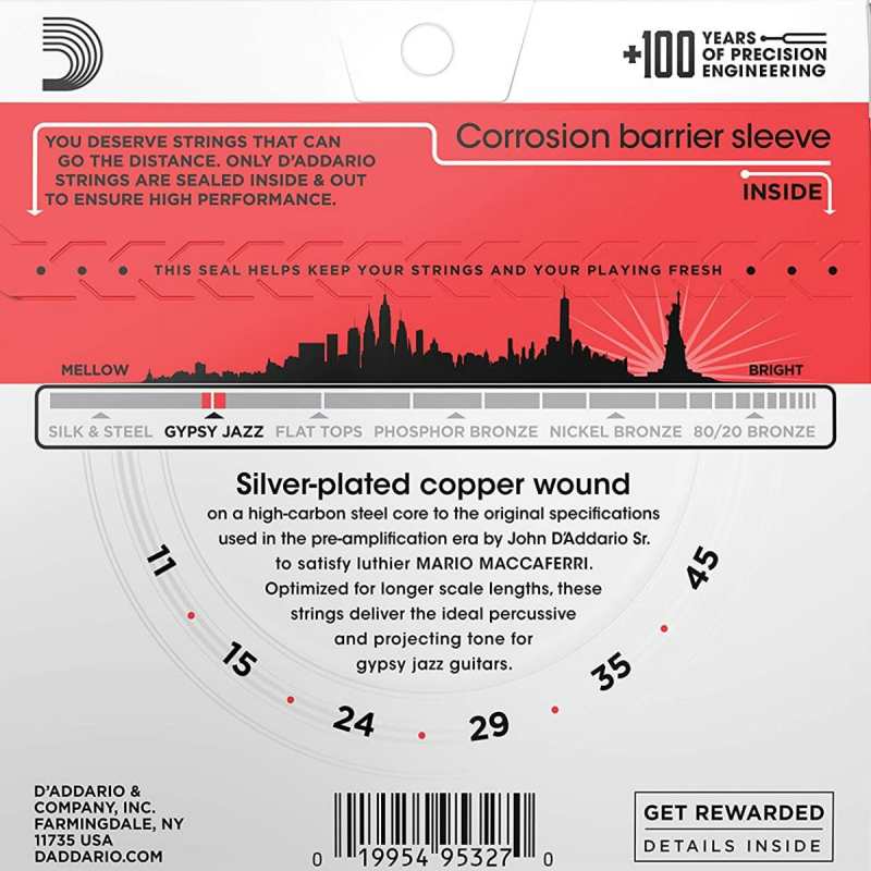 D’Addario EJ83M Gypsy Jazz Guitar Strings (Ball End, Medium Tension) - Image 2