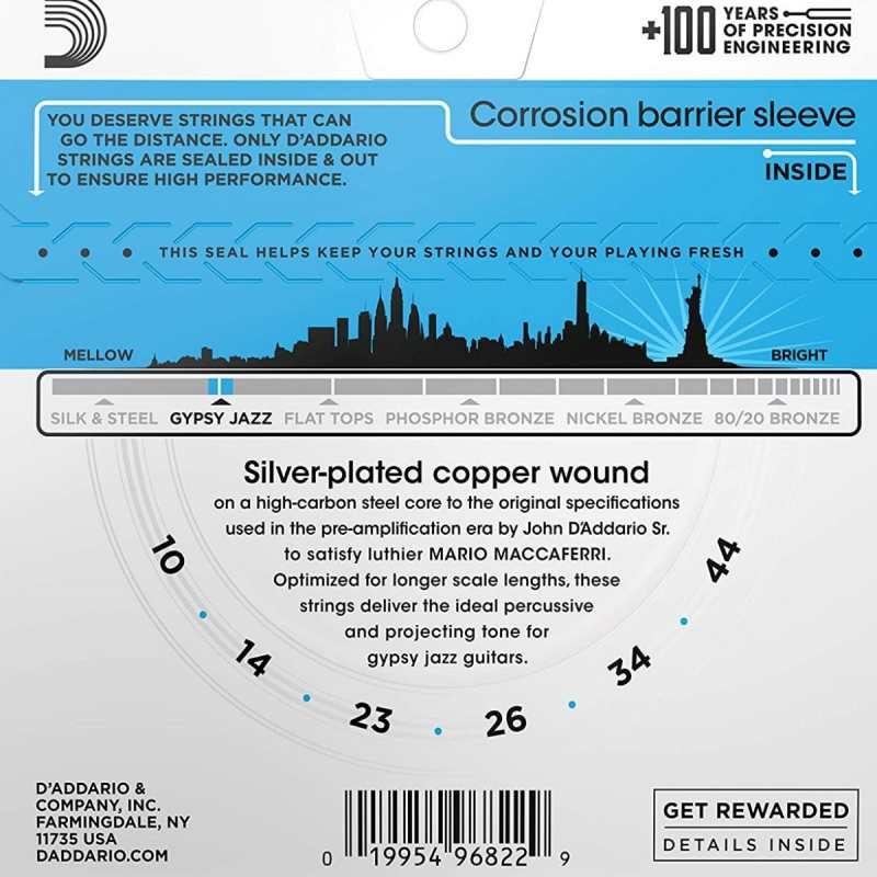 D’Addario EJ84L Gypsy Jazz Guitar Strings (Loop End, Light Tension) - Image 2