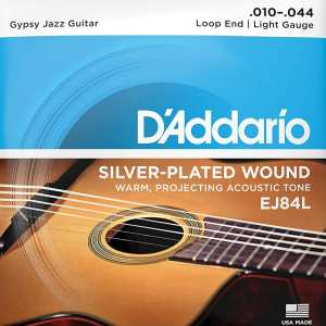 D’Addario EJ84L Gypsy Jazz Guitar Strings (Loop End, Light Tension)