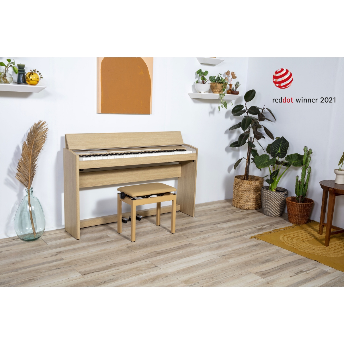 Roland F701 Slimline Digital Piano Light Oak Promenade Music