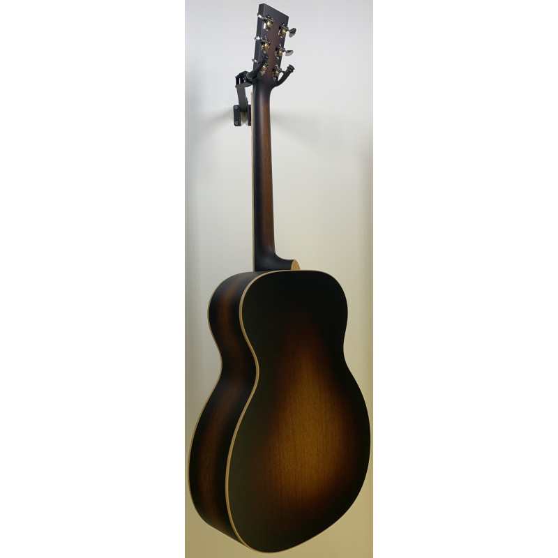 Larrivee OM40 Mahogany Acoustic Guitar with Pyramid Bridge in Vintage Burst with Hard Case - Image 5