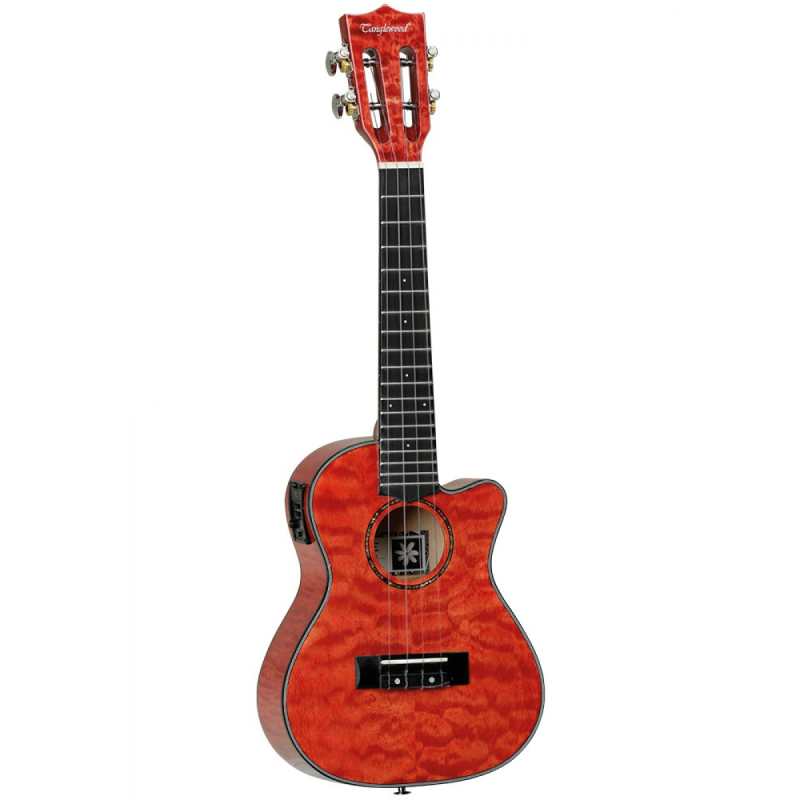 Tanglewood TWT 25 E Tuscan Concert Ukulele, Sunset Red Gloss - Image 3