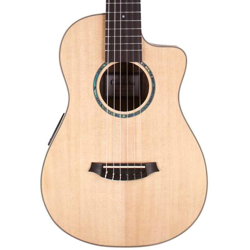 Cordoba Mini II EB-CE Ebony Travel Size Nylon Strung Electro Guitar