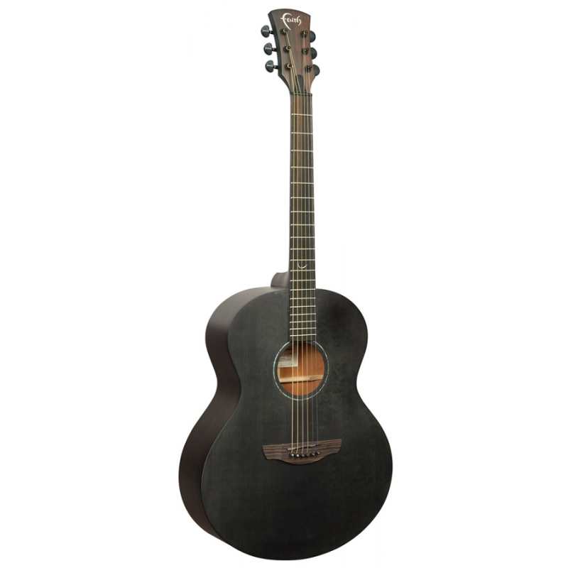 Faith FKNEBK Naked Neptune All Solid Electro Acoustic Guitar (43mm Nut) in Black Stain inc Gigbag - Image 2