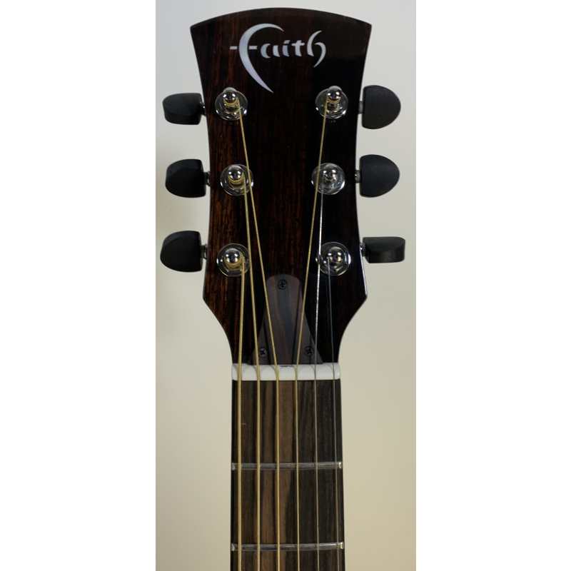 Faith FMEBLM-BNC Parlour Model Blue Moon Mercury Electro Scoop Guitar in Blue with Hard Case - Image 4