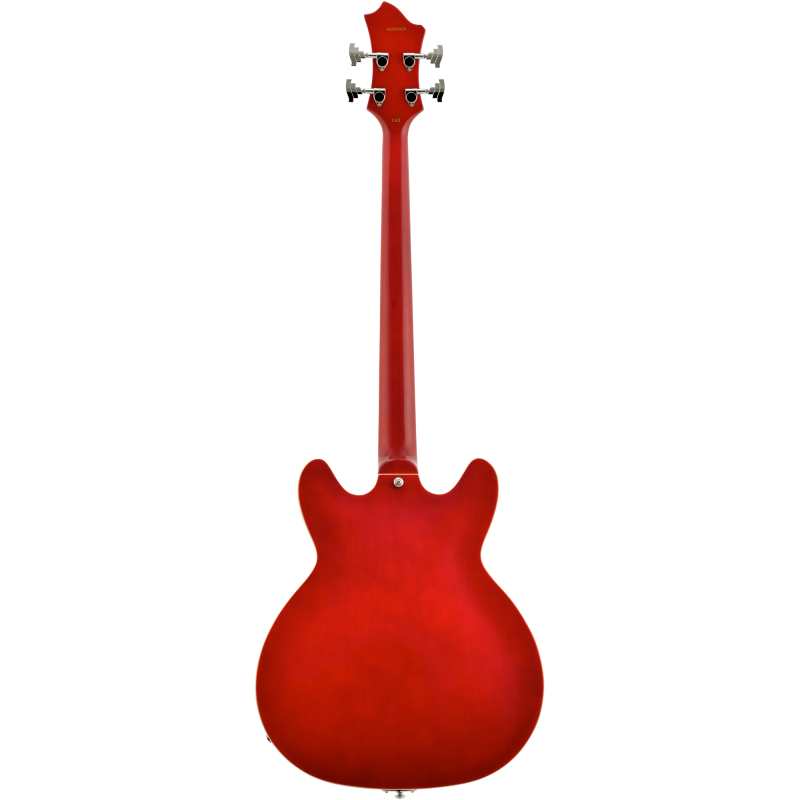 Hagstrom Viking 4 String Semi-Hollow Short Scale Bass, Cherry Transparent - Image 7