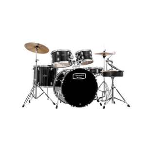 Mapex Tornado Rock/Fusion Drum Kit, 22 Bass Drum, Includes Hardware, Stool, Crash & Hi-Hats,  Black