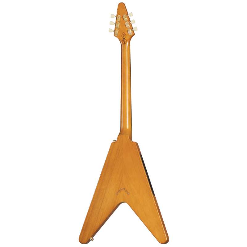 Left-handed Epiphone Inspired by Gibson Custom 1958 Korina Flying V with Hardcase (IGCKFVWANAGH1L) - Image 2