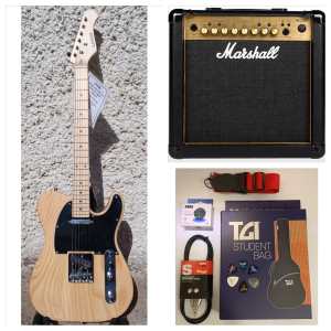 Levin Deluxe LE51-NAT in High-Glo Aged Natural Electric Guitar Package