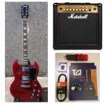Levin Deluxe LE61-CH in High-Glo Cherry Electric Guitar Package