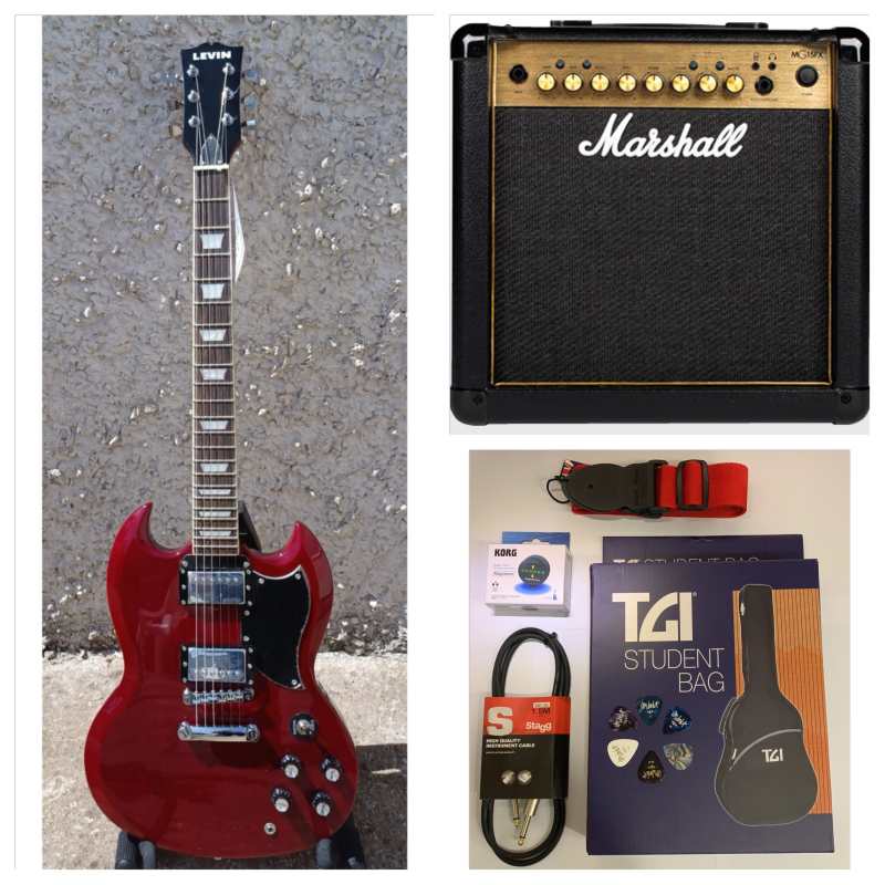 Levin Deluxe LE61-CH in High-Glo Cherry Electric Guitar Package