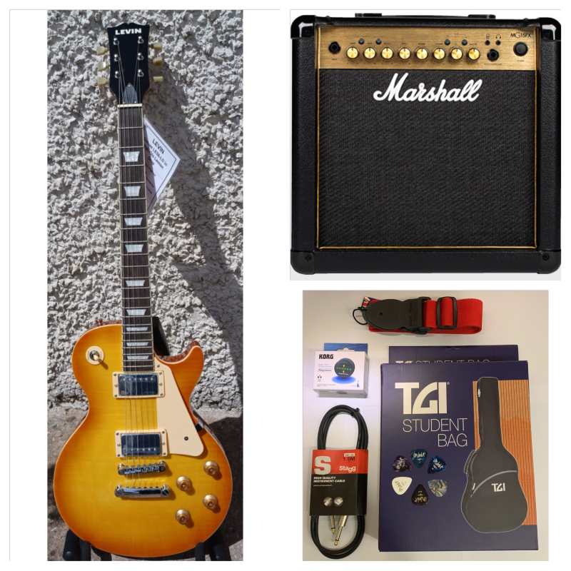 Levin Deluxe LE58-LD in High-Glo Lemon Drop Electric Guitar Package