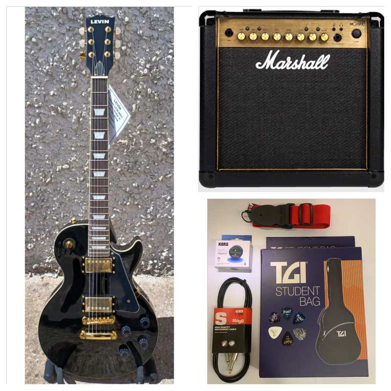 LEVIN LE58-BKG Deluxe Electric Guitar Package