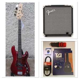 LEVIN Deluxe LB50-TRD Bass Guitar Package In High-Glo Trans Red