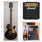 Levin LE58-BK Electric Guitar Package in High-Glo Black