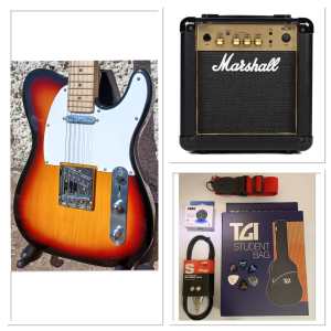 Levin LE51-SB Electric Guitar Package in High-Glo Sunburst