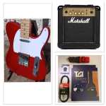LEVIN LE51-CR Electric Guitar Package in High-Glo Candy Red
