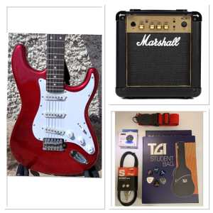 LEVIN LE54-CR Electric Guitar Package in Candy Red