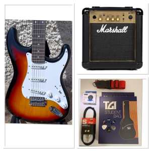 LEVIN LE54-SB Electric Guitar Package in High-glo Sunburst