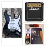LEVIN LE54-BK Electric Guitar Package in High-glo Black
