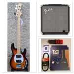 LEVIN Deluxe LB76-SB Bass Guitar Package in High-glo Sunburst