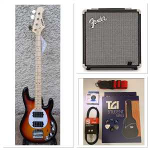 LEVIN Deluxe LB76-SB Bass Guitar Package in High-glo Sunburst