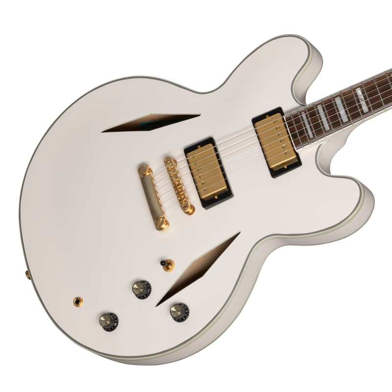 Epiphone Emily Wolfe "White Wolfe" Sheraton Double-cut Semi-hollow Body Electric Guitar in Aged Bone White Finish with EpiLite Case - Image 4