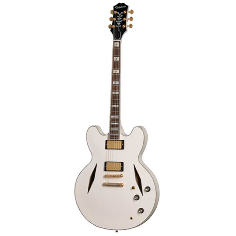 Epiphone Emily Wolfe "White Wolfe" Sheraton Double-cut Semi-hollow Body Electric Guitar in Aged Bone White Finish with EpiLite Case - Image 2