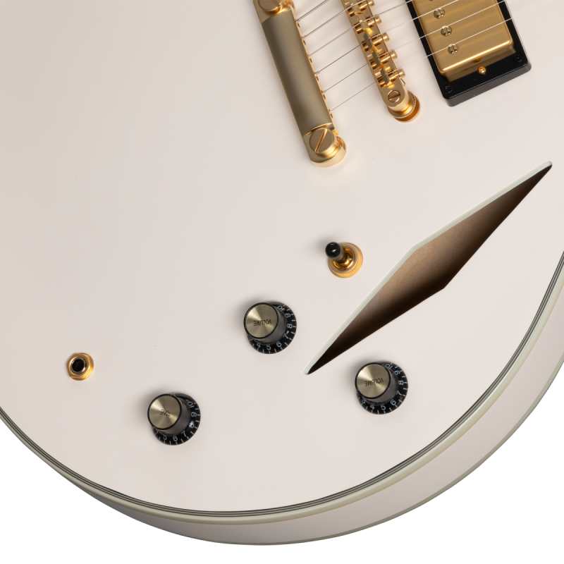 Epiphone Emily Wolfe "White Wolfe" Sheraton Double-cut Semi-hollow Body Electric Guitar in Aged Bone White Finish with EpiLite Case - Image 6