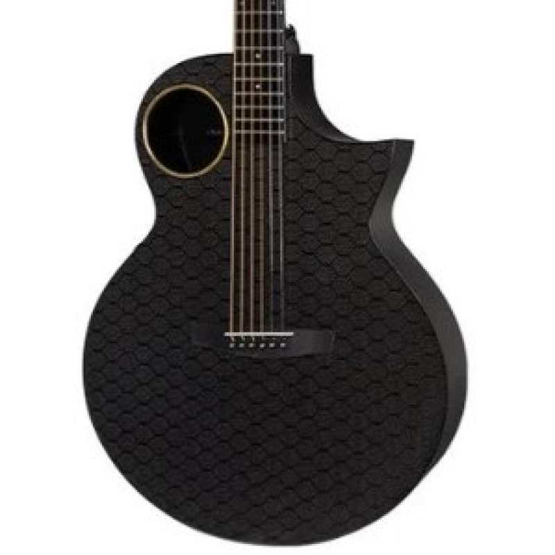 Enya X4 Pro Carbon Fibre Acousticplus Electro Acoustic Guitar (Richlite Fingerboard) in Black with Hard Case (Made in China)
