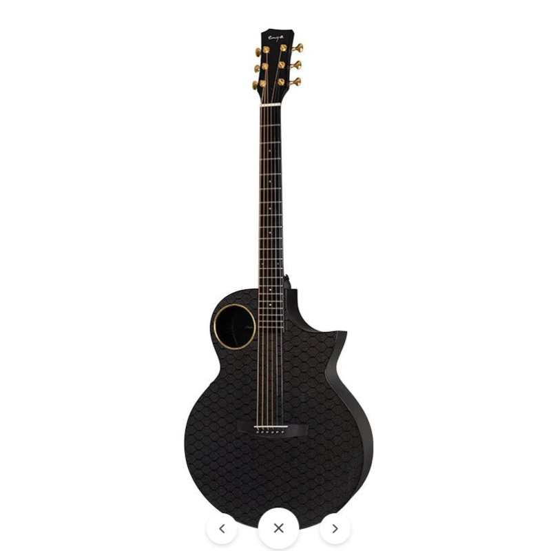 Enya X4 Pro Carbon Fibre Acousticplus Electro Acoustic Guitar (Richlite Fingerboard) in Black with Hard Case (Made in China) - Image 3