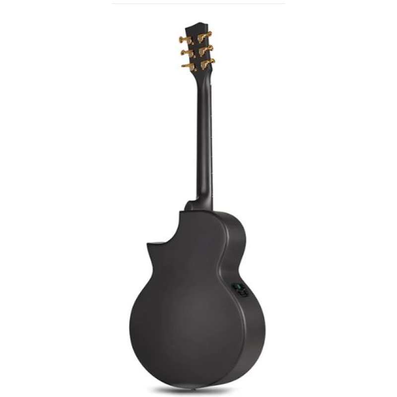 Enya X4 Pro Carbon Fibre Acousticplus Electro Acoustic Guitar (Richlite Fingerboard) in Black with Hard Case (Made in China) - Image 2